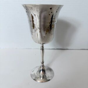 Vintage ‘79 Leonard Silver Plated Stemmed Wine Goblet No.816 EPNS 7.5” Retro